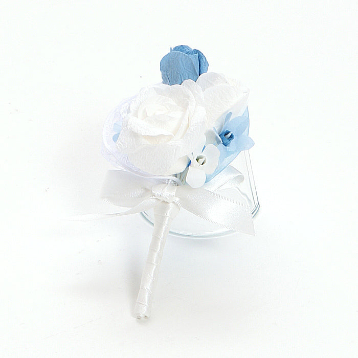 和紙の花ウエディング-ラウンドブーケ「サムシングブルー」