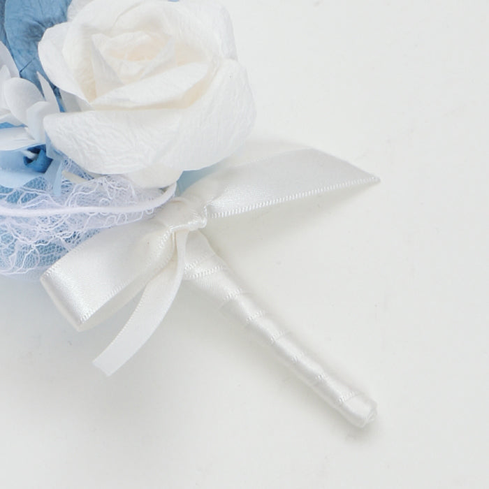 【越前和紙】和紙の花ウエディング-ラウンドブーケ「サムシングブルー」