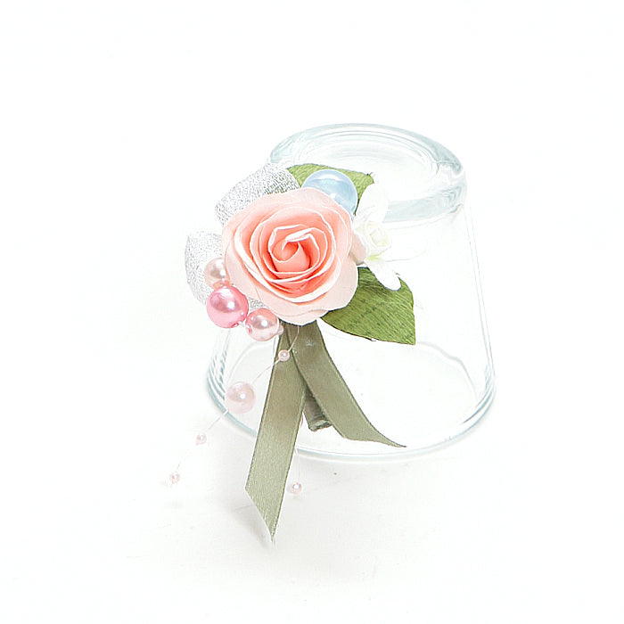 【越前和紙】和紙の花ウエディング-バッグブーケ＆ブートニア「Cute」