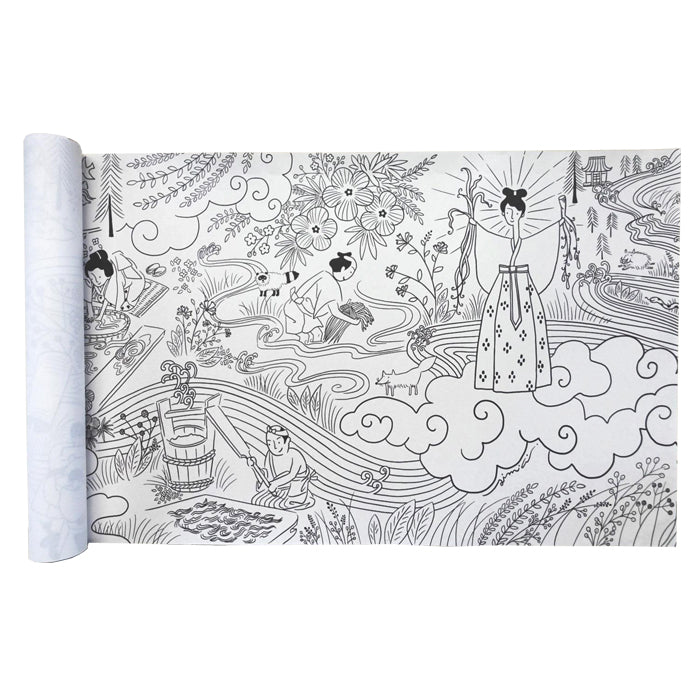 【越前和紙】ぬり絵巻｜鳥の子｜機械抄き（山伝製紙株式会社）