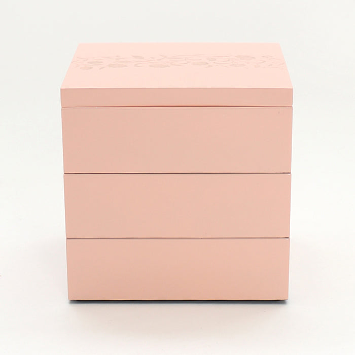 アールデコ三段重箱 ピンク