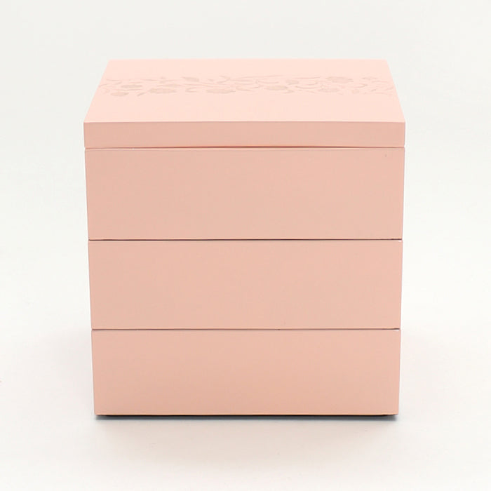 【アールデコ】三段重箱　・ピンク