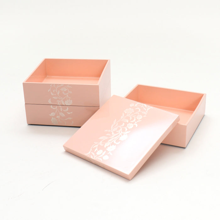 【アールデコ】三段重箱　・ピンク