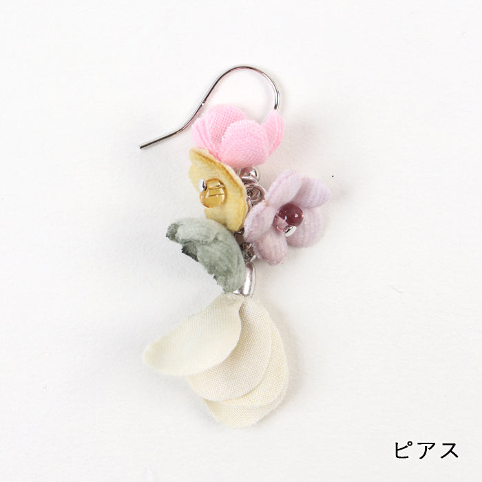 【期間限定SALE】菜の花・赤しそ染めのピアス・イヤリング