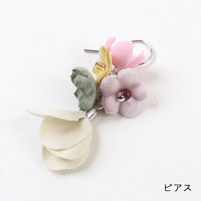 【期間限定SALE】菜の花・赤しそ染めのピアス・イヤリング