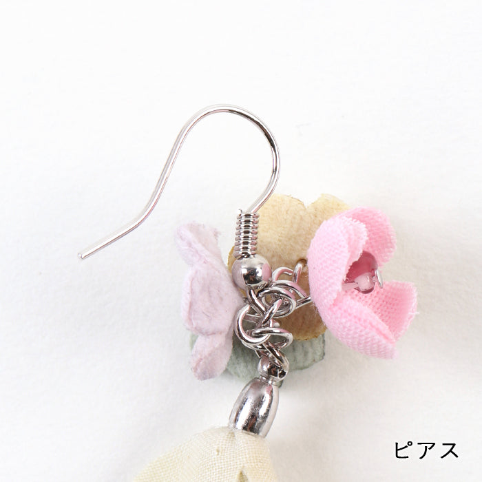 【期間限定SALE】菜の花・赤しそ染めのピアス・イヤリング