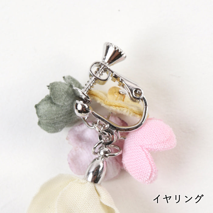 【期間限定SALE】菜の花・赤しそ染めのピアス・イヤリング