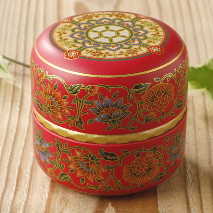茶缶豆入り番茶（ほうじ仕上げ） オリエント赤